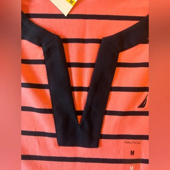 Nautica Women's Breton Sleeveless V-Neck Stretch Cotton Polo Dress, Size Medium - Picture 12 of 16